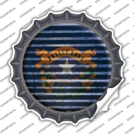 Nevada Flag Corrugated Novelty Bottle Cap Sticker Decal Small