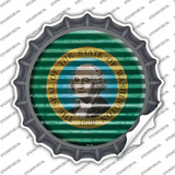 Washington Flag Corrugated Novelty Bottle Cap Sticker Decal Small