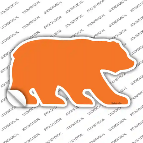 Orange Solid Novelty Bear Sticker Decal Small