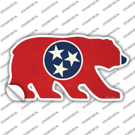 TN Flag Novelty Bear Sticker Decal Small