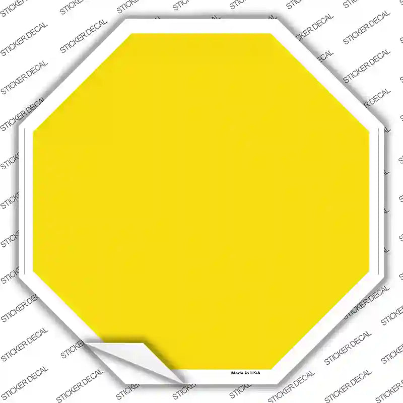 Yellow Solid Novelty Octagon Sticker Decal Small