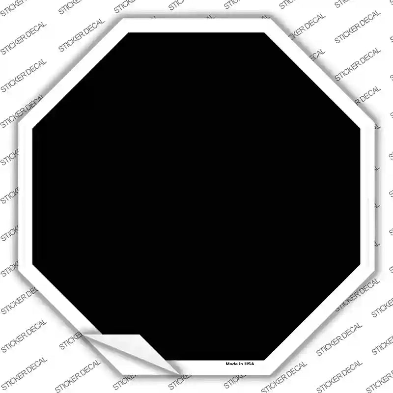 Black Solid Novelty Octagon Sticker Decal | Smart Blonde