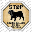 Bulldog On Premises Novelty Octagon Sticker Decal Small