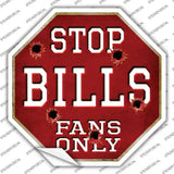 Bills Fans Only Novelty Octagon Sticker Decal Small