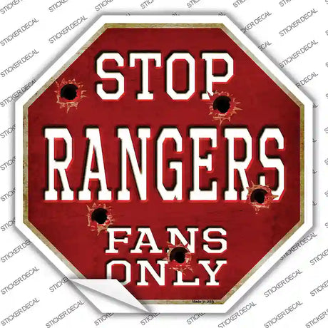 Rangers Fans Only Novelty Octagon Sticker Decal Small