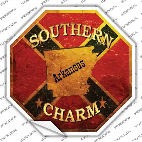 Southern Charm Arkansas Novelty Octagon Sticker Decal Small