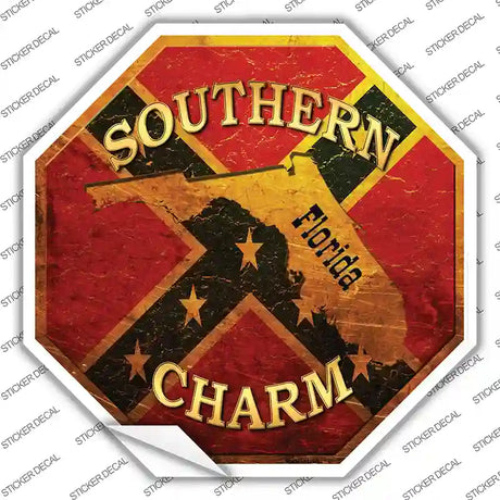 Southern Charm Florida Novelty Octagon Sticker Decal Small