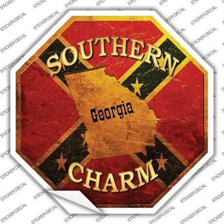 Southern Charm Georgia Novelty Octagon Sticker Decal Small