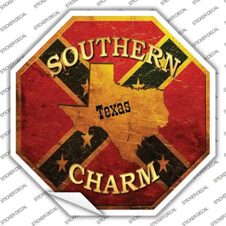 Southern Charm Texas Novelty Octagon Sticker Decal Small