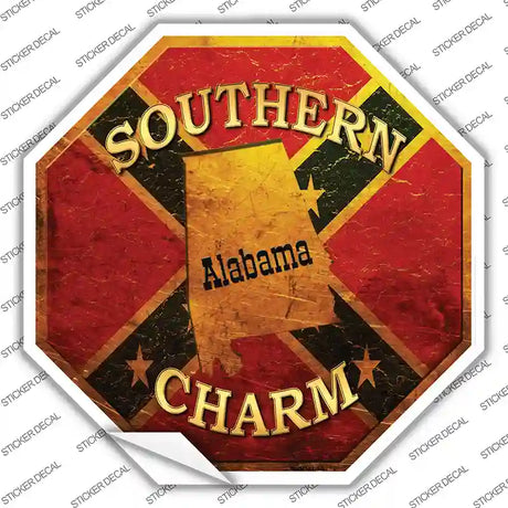 Southern Charm Alabama Novelty Octagon Sticker Decal Small