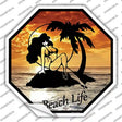 Beach Life Novelty Octagon Sticker Decal Small