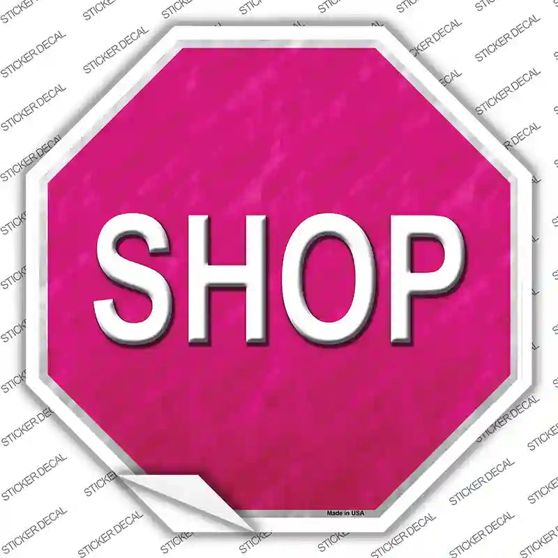 Octagon Sticker Shop With Pink Novelty Octagon Sticker Decal | Smart Blonde