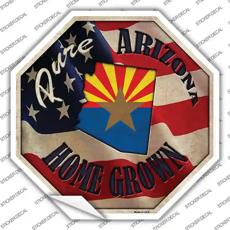 Arizona Home Grown Novelty Octagon Sticker Decal Small