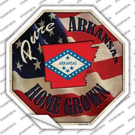 Arkansas Home Grown Novelty Octagon Sticker Decal Small