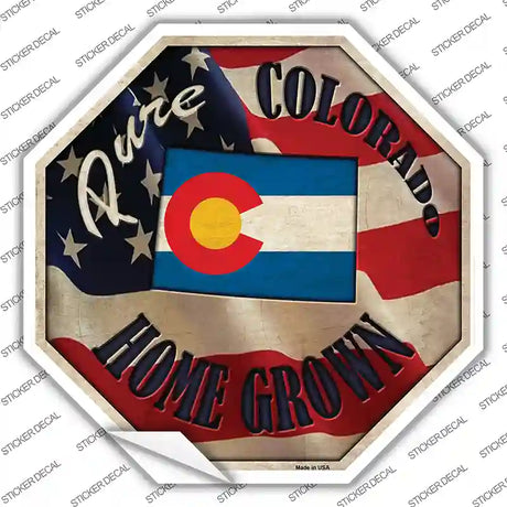 Colorado Home Grown Novelty Octagon Sticker Decal Small