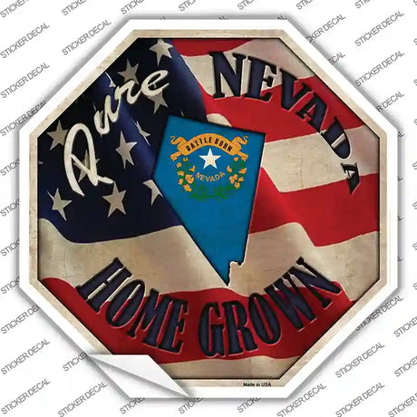 Nevada Home Grown Novelty Octagon Sticker Decal Small