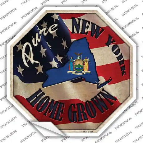 New York Home Grown Novelty Octagon Sticker Decal Small