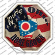 Ohio Home Grown Novelty Octagon Sticker Decal Small