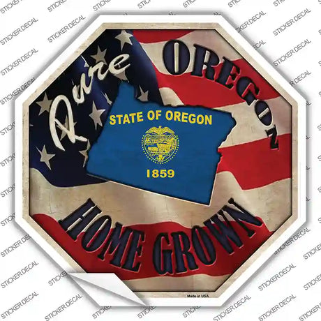 Oregon Home Grown Novelty Octagon Sticker Decal Small