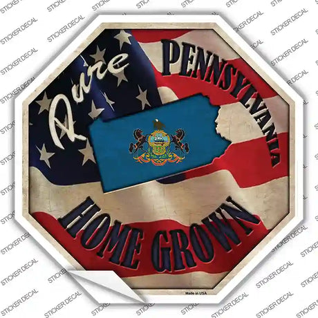 Pennsylvania Home Grown Novelty Octagon Sticker Decal Small