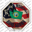 Washington Home Grown Novelty Octagon Sticker Decal Small