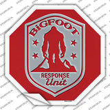 Bigfoot Response Unit Red Novelty Octagon Sticker Decal Small