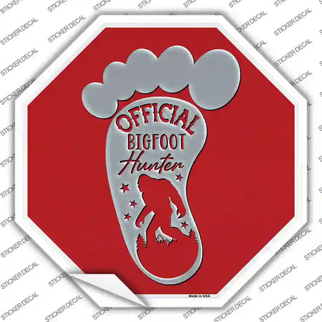 Official Bigfoot Hunter Red Novelty Octagon Sticker Decal Small