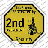 Protected By 2nd Amendment Security Novelty Octagon Sticker Decal Small