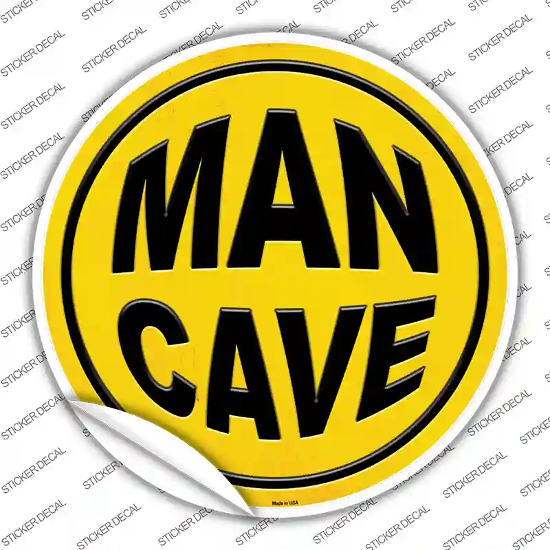 Man Cave Novelty Circle Sticker Decal Small