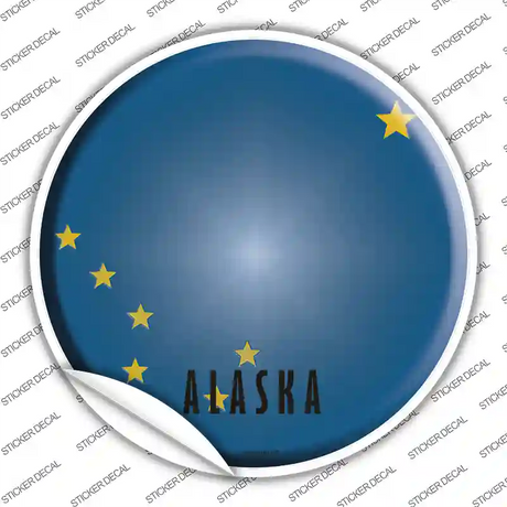 Alaska State Flag Novelty Circle Sticker Decal Small