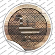 Duck on Wood Novelty Circle Sticker Decal Small