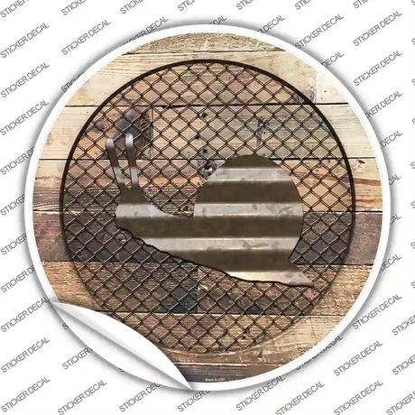 Snail on Wood Novelty Circle Sticker Decal Small