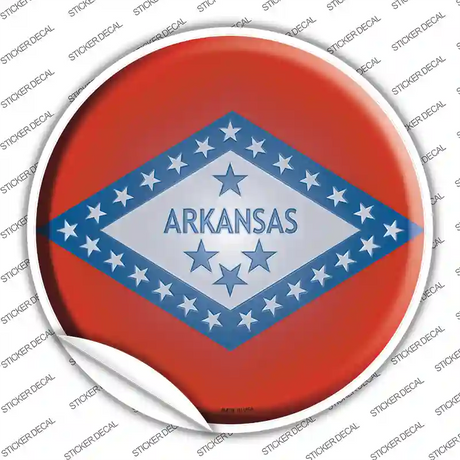 Arkansas State Flag Novelty Circle Sticker Decal Small