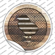 Chick on Wood Novelty Circle Sticker Decal Small