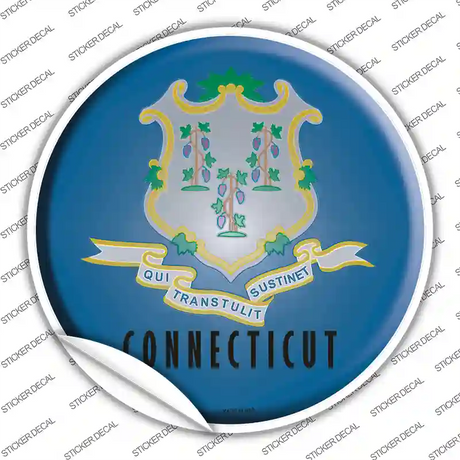 Connecticut State Flag Novelty Circle Sticker Decal Small