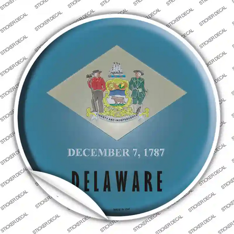 Delaware State Flag Novelty Circle Sticker Decal Small