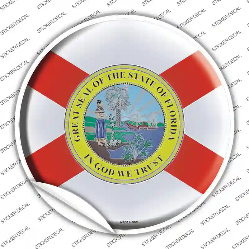 Florida State Flag Novelty Circle Sticker Decal Small