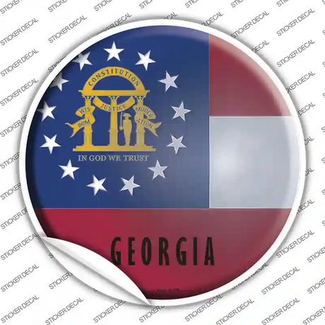 Georgia State Flag Novelty Circle Sticker Decal Small