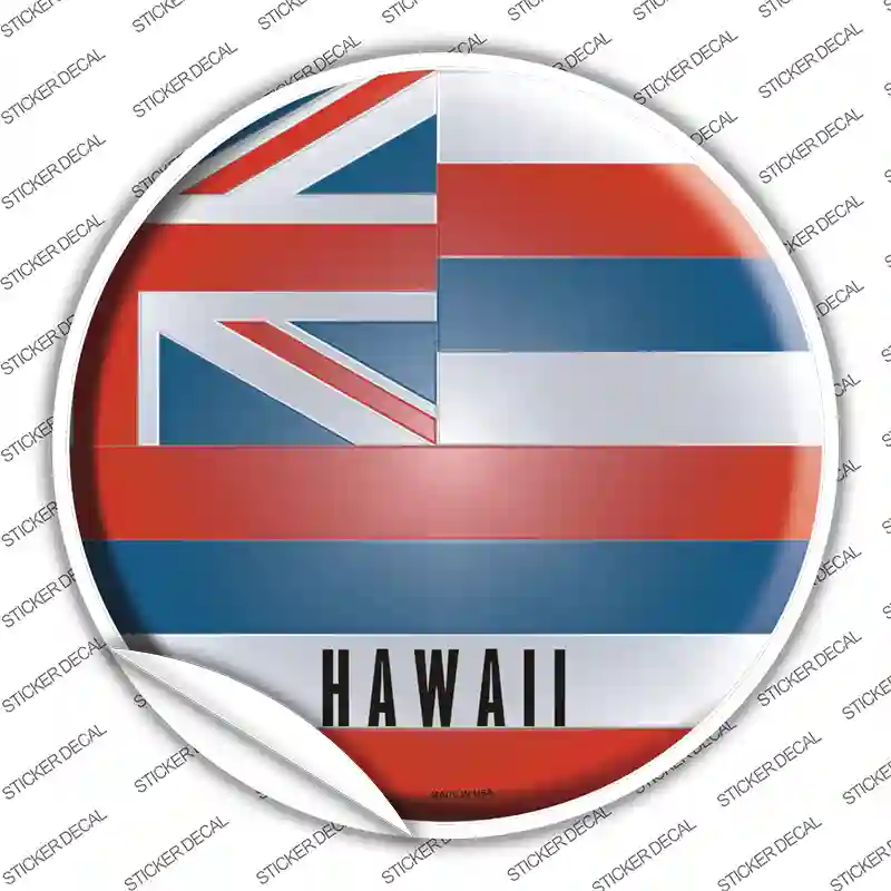 Hawaii State Flag Novelty Circle Sticker Decal Small