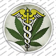 Cannabis Caduceus Novelty Circle Sticker Decal Small