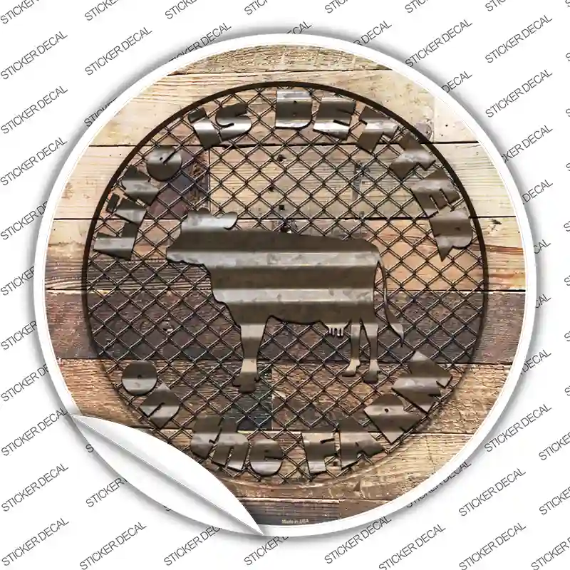Better On The Farm Cow Novelty Circle Sticker Decal