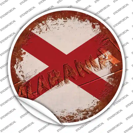 Alabama Rusty Stamped Novelty Circle Sticker Decal Small