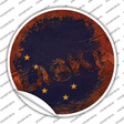 Alaska Rusty Stamped Novelty Circle Sticker Decal Small