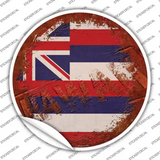 Hawaii Rusty Stamped Novelty Circle Sticker Decal Small