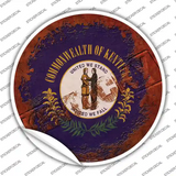 Kentucky Rusty Stamped Novelty Circle Sticker Decal Small