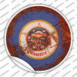 Minnesota Rusty Stamped Novelty Circle Sticker Decal Small