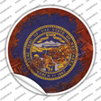 Nebraska Rusty Stamped Novelty Circle Sticker Decal Small