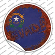 Nevada Rusty Stamped Novelty Circle Sticker Decal Small