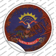 North Dakota Rusty Stamped Novelty Circle Sticker Decal Small