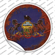 Pennsylvania Rusty Stamped Novelty Circle Sticker Decal Small